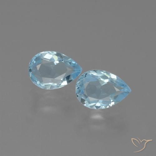 1.70ctw Natural Sky Blue Topaz, Pear Shape, VVS-VS