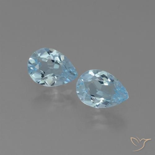 1.55 ct Sky Blue Topaz, 6.9 x 5 mm Pear Cut From Brazil, Photo A