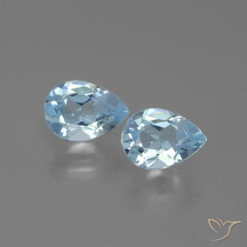 1.66ctw Natural Sky Blue Topaz, Pear Shape, VVS-VS