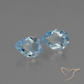 1.49 ctw Blue Topaz Stones, Natural Topaz in Pear Facet Shape for Sale