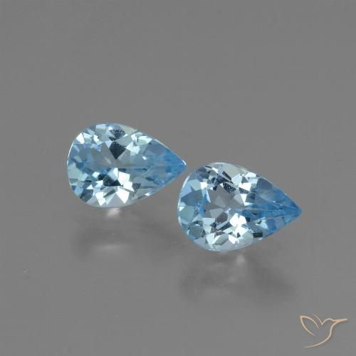 1.63ctw Natural Sky Blue Topaz, Pear Shape, VVS-VS