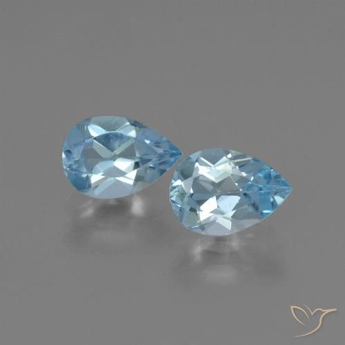 1.66ctw Natural Sky Blue Topaz, Pear Shape, VVS-VS