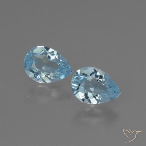 1.76ctw Natural Sky Blue Topaz, Pear Shape, VVS-VS