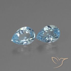 1.76 ctw Blue Topaz Stones, Natural Topaz in Pear Facet Shape for Sale