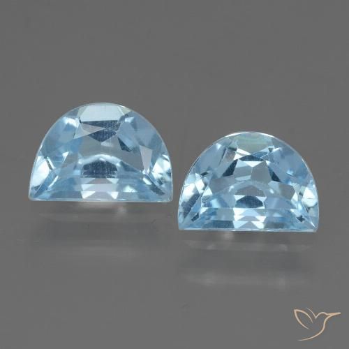 2 ct Loose Sky Blue Topaz, 7.2 x 5.1 mm Odd Shaped From Brazil, Photo A