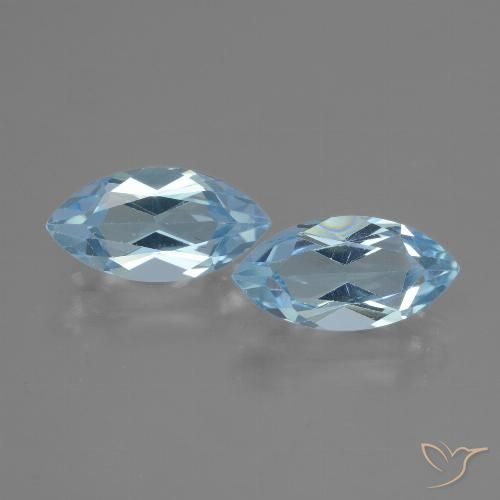 4.48 ct Sky Blue Topaz, 12.1 x 6 mm Marquise Cut From Brazil, Photo A