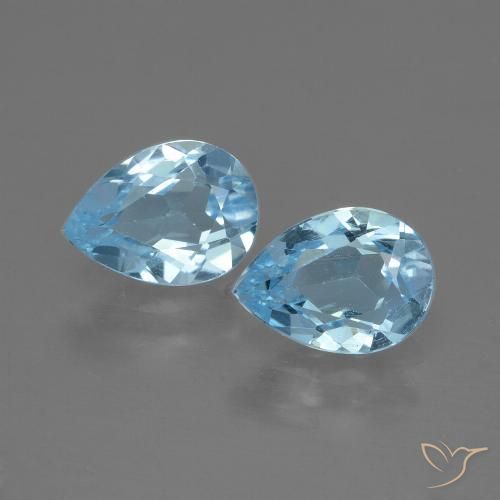 1.72ctw Natural Sky Blue Topaz, Pear Shape, VVS-VS