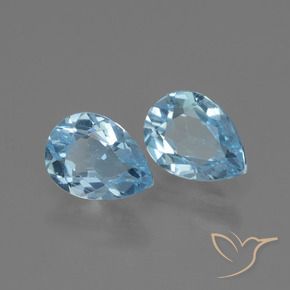 1.72 ctw Blue Topaz Stones, Natural Topaz in Pear Facet Shape for Sale