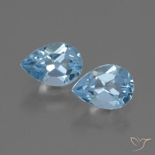 1.71ctw Natural Sky Blue Topaz, Pear Shape, VVS-VS