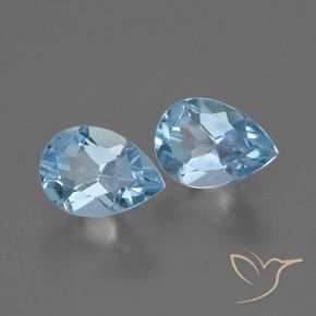 1.71 ctw Blue Topaz Stones, Natural Topaz in Pear Facet Shape for Sale