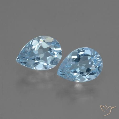 1.7 ct Loose Sky Blue Topaz, 7.1 x 5.2 mm Pear Cut From Brazil, Photo A