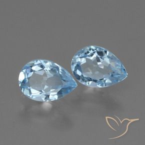 1.69 ctw Blue Topaz Stones, Natural Topaz in Pear Facet Shape for Sale