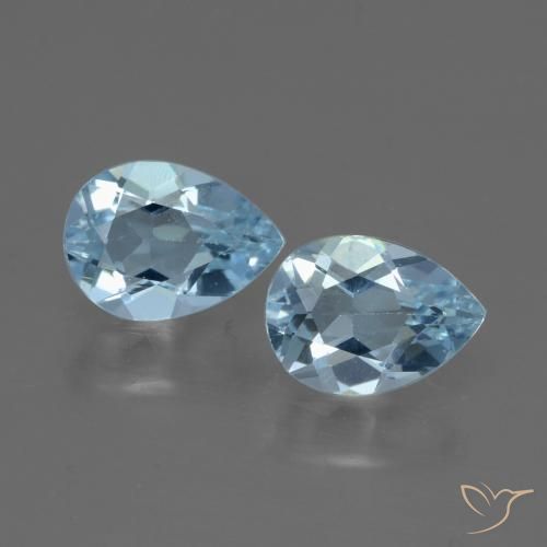 1.65ctw Natural Sky Blue Topaz, Pear Shape, VVS-VS