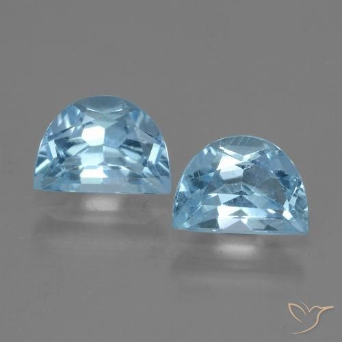 2.2 ct Loose Swiss Blue Topaz, 7.1 x 5.1 mm Odd Shaped From Brazil, Photo A