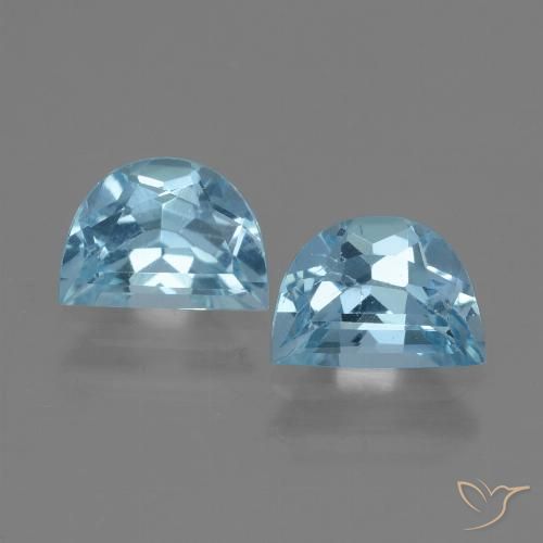 2.1 ct Loose Swiss Blue Topaz, 7.1 x 5 mm Odd Shaped From Brazil, Photo A