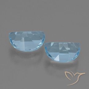 Topaz Gemstones in 7 x 5 mm (calibrated) Size for Sale, Topaz Stones in Swiss Blue Color