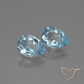 1.73 ctw Blue Topaz Stones, Natural Topaz in Pear Facet Shape for Sale