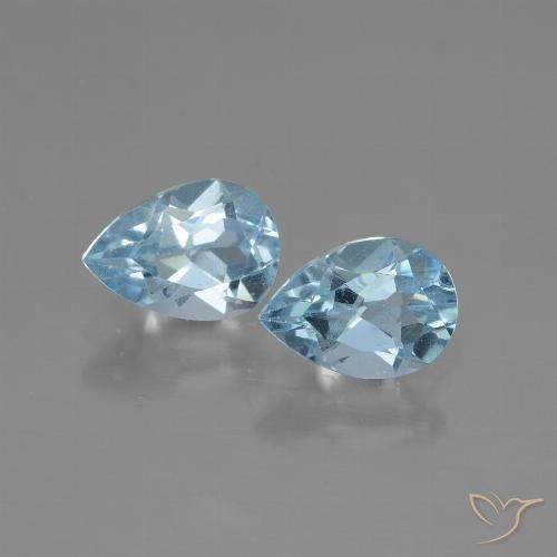 1.78ctw Natural Sky Blue Topaz, Pear Shape, VVS-VS