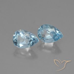 1.78 ctw Blue Topaz Stones, Natural Topaz in Pear Facet Shape for Sale