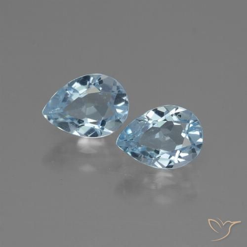 1.79 ct Sky Blue Topaz, 7 x 5.1 mm Pear Cut From Brazil, Photo A