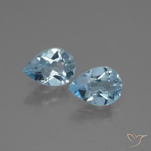 1.56ctw Natural Sky Blue Topaz, Pear Shape, VVS-VS