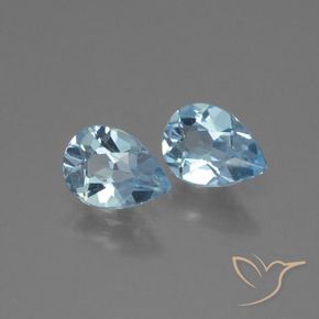1.56 ctw Blue Topaz Stones, Natural Topaz in Pear Facet Shape for Sale