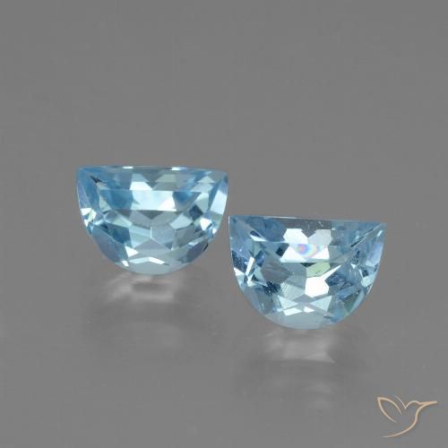 2.06 ct Loose Swiss Blue Topaz, 7.1 x 5 mm Odd Shaped From Brazil, Photo A