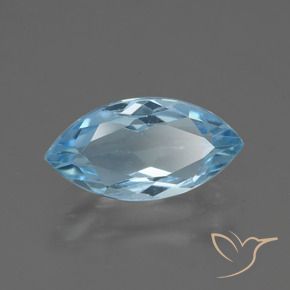 2.35 ct Blue Topaz Stone, Natural Topaz in Marquise Facet Shape for Sale