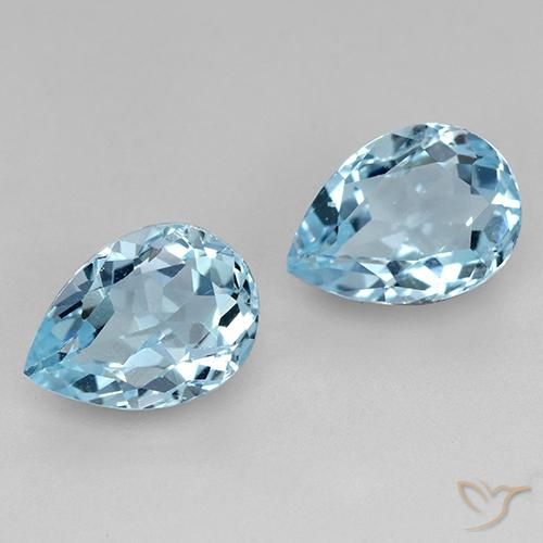 1.82ctw Natural Sky Blue Topaz, Pear Shape, VVS-VS