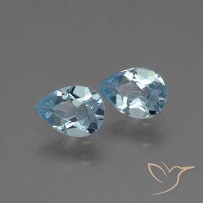 1.59 ctw Blue Topaz Stones, Natural Topaz in Pear Facet Shape for Sale