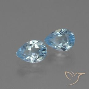 1.90 ctw Blue Topaz Stones, Natural Topaz in Pear Facet Shape for Sale