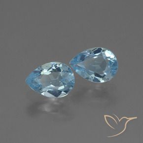1.73 ctw Blue Topaz Stones, Natural Topaz in Pear Facet Shape for Sale