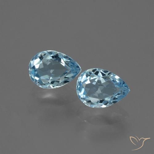 1.89ctw Natural Swiss Blue Topaz, Pear Shape, VVS-VS