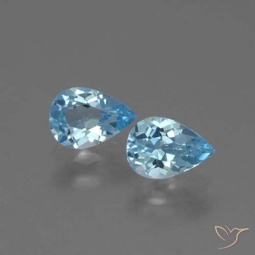 Swiss Blue Topaz Gem - 0.8ct Pear Facet (ID: 433054)
