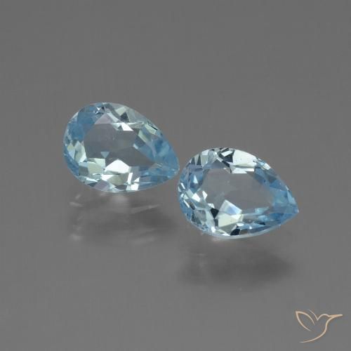 1.8 ct Sky Blue Topaz, 7.1 x 5.2 mm Pear Cut From Brazil, Photo A