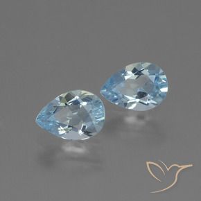 1.66 ctw Blue Topaz Stones, Natural Topaz in Pear Facet Shape for Sale