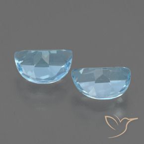 Topaz Gemstones in 7.3 x 5.3 mm Size for Sale, Topaz Stones in Sky Blue Color