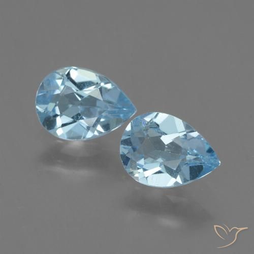 1.65ctw Natural Sky Blue Topaz, Pear Shape, VVS-VS