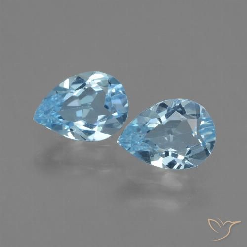 1.62 ct Loose Sky Blue Topaz, 7.1 x 5.1 mm Pear Cut From Brazil, Photo A
