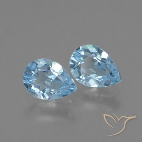 1.62 ctw Blue Topaz Stones, Natural Topaz in Pear Facet Shape for Sale