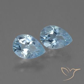 1.56 ctw Blue Topaz Stones, Natural Topaz in Pear Facet Shape for Sale