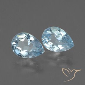 1.72 ctw Blue Topaz Stones, Natural Topaz in Pear Facet Shape for Sale