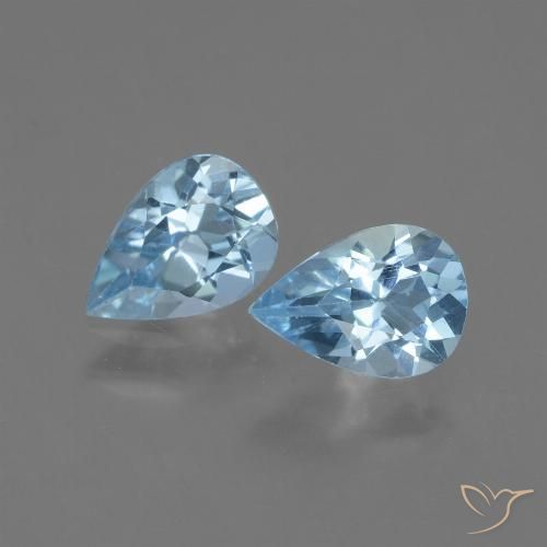 1.58 ct Loose Sky Blue Topaz, 7.1 x 5 mm Pear Cut From Brazil, Photo A