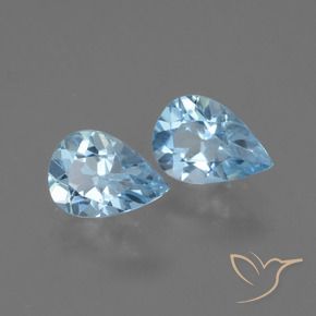 1.58 ctw Blue Topaz Stones, Natural Topaz in Pear Facet Shape for Sale