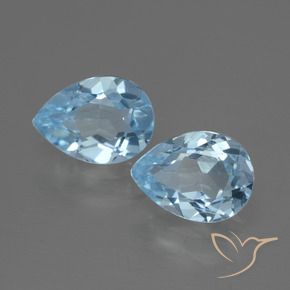 1.66 ctw Blue Topaz Stones, Natural Topaz in Pear Facet Shape for Sale