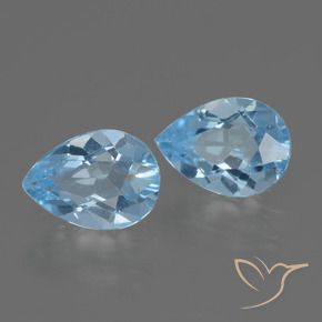 1.75 ctw Blue Topaz Stones, Natural Topaz in Pear Facet Shape for Sale