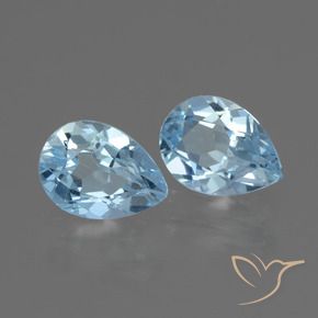 1.61 ctw Blue Topaz Stones, Natural Topaz in Pear Facet Shape for Sale