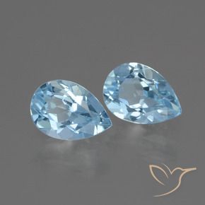 1.75 ctw Blue Topaz Stones, Natural Topaz in Pear Facet Shape for Sale