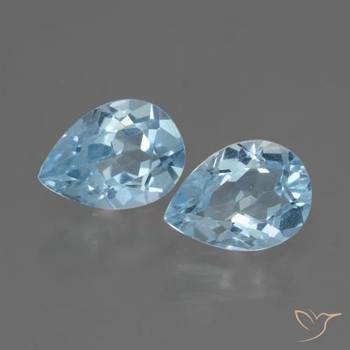 1.84ctw Natural Sky Blue Topaz, Pear Shape, VVS-VS