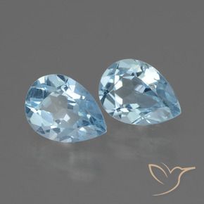 1.84 ctw Blue Topaz Stones, Natural Topaz in Pear Facet Shape for Sale